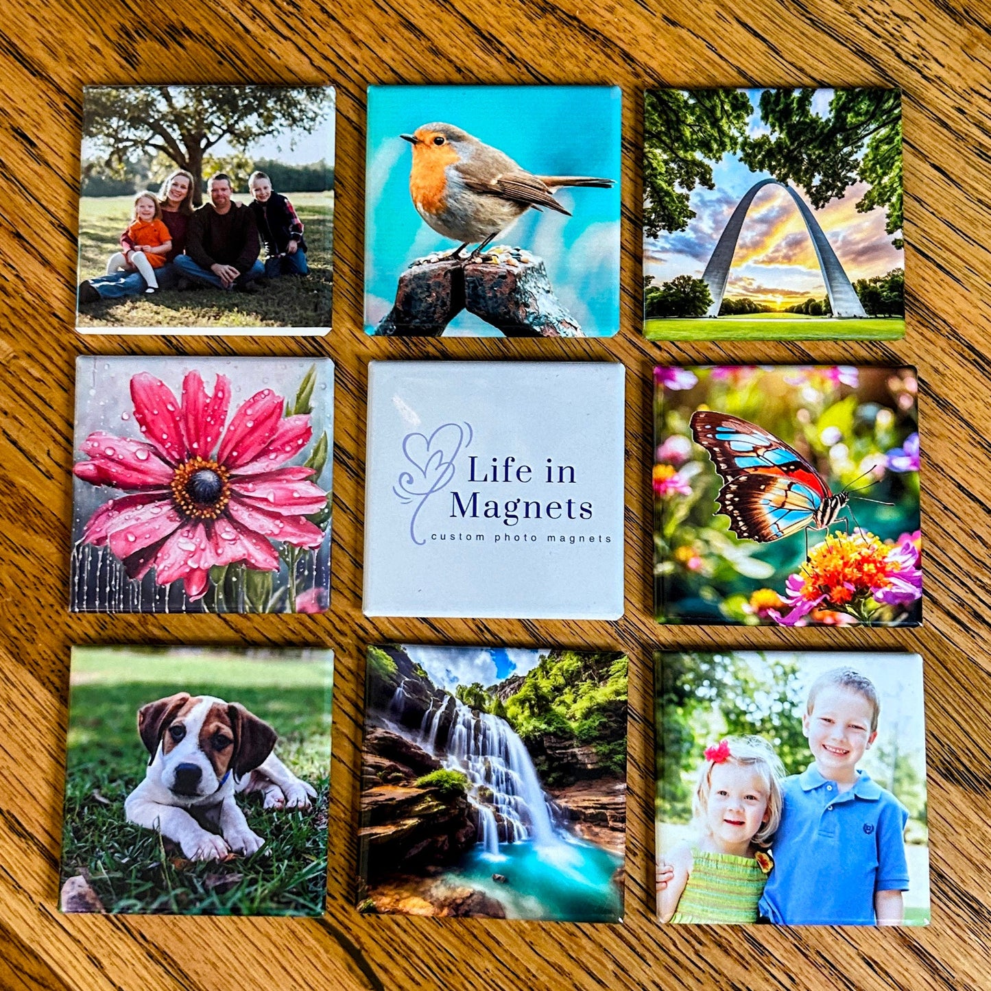 Image of 9 photo magnets